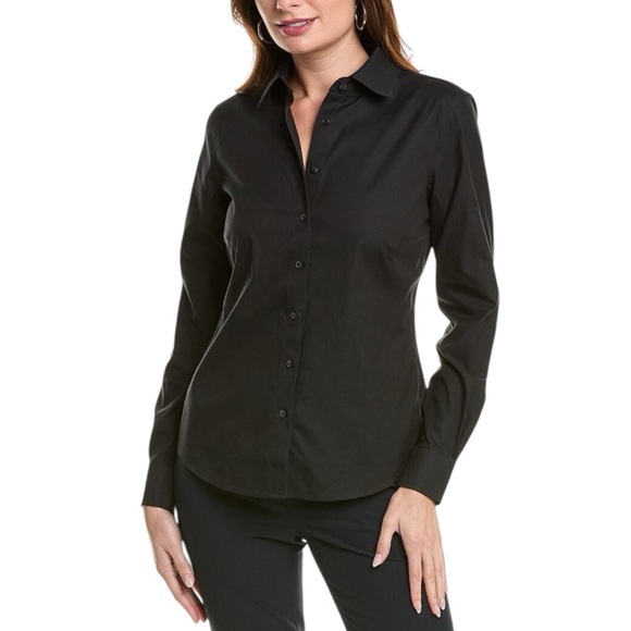 NWT Brooks Brothers Women's Black Non- Iron Button-Down Fitted Shirt Classic